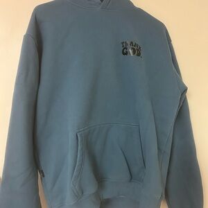 Blue Christian Hoodie for Men; Thank God brand; Never worn